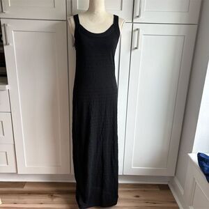 Ann Taylor LOFT Women's Black Textured Knit Maxi Dress Size S Casual